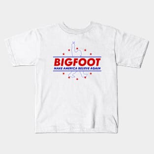 Bigfoot 2024 Make America Believe Again Kids T-Shirt